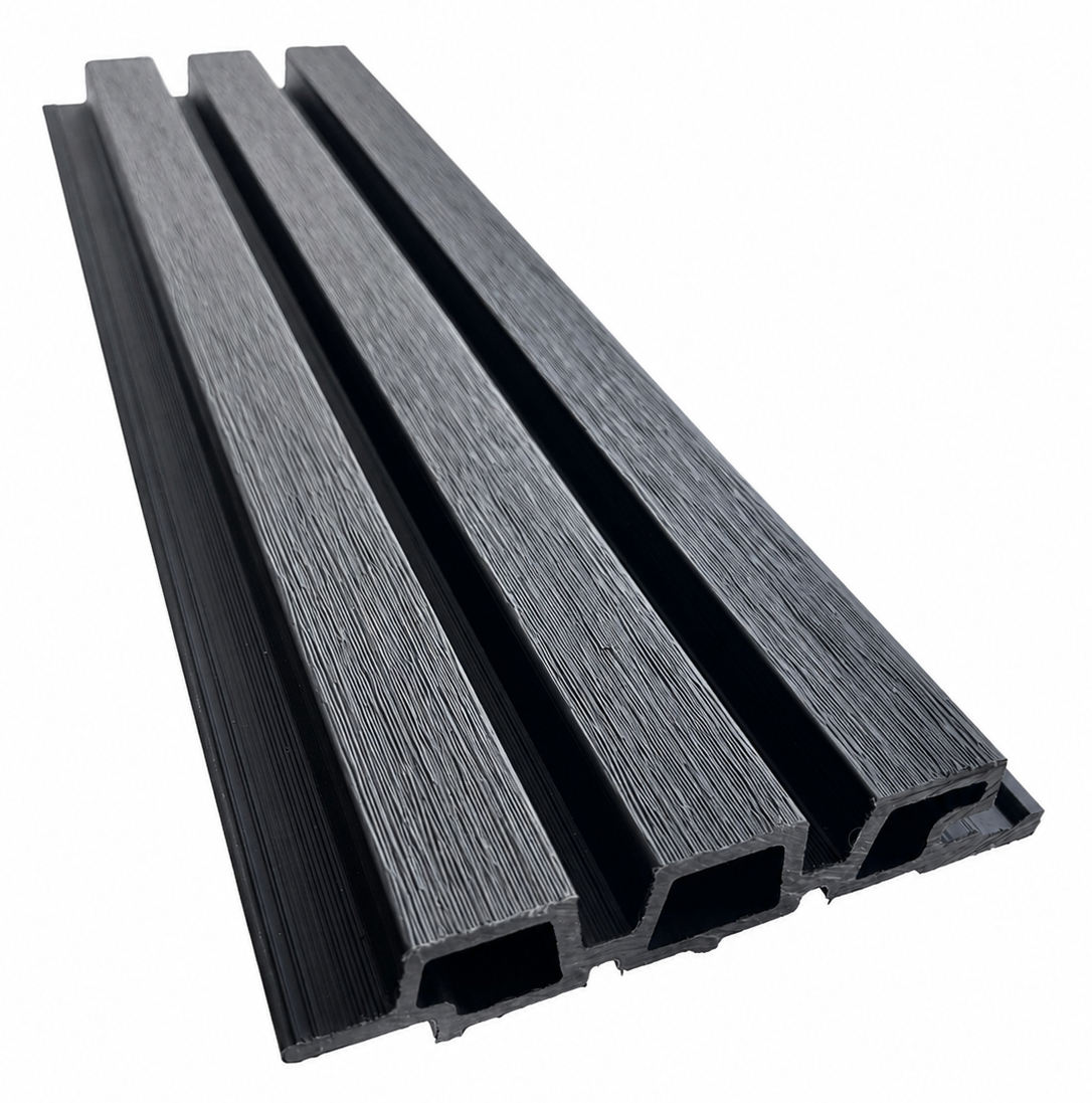 Фасадная панель брусковая двухцветная (33*165/138*3600 мм) 3D, CO-EXTRUSION, PG, коллекция NUSADUA, ДПК, толщина ПВХ - 0,7 мм, цвет:Grey dark